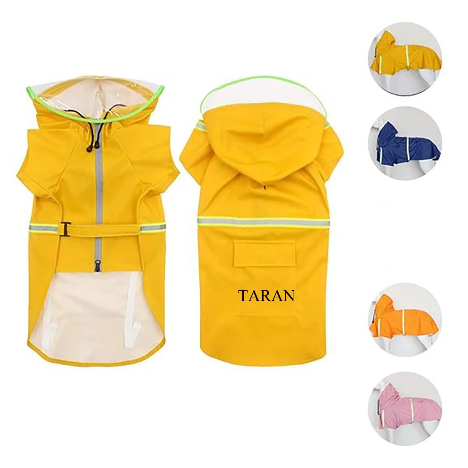Raincoats for Large Dogs with Reflective Strip Rain 10