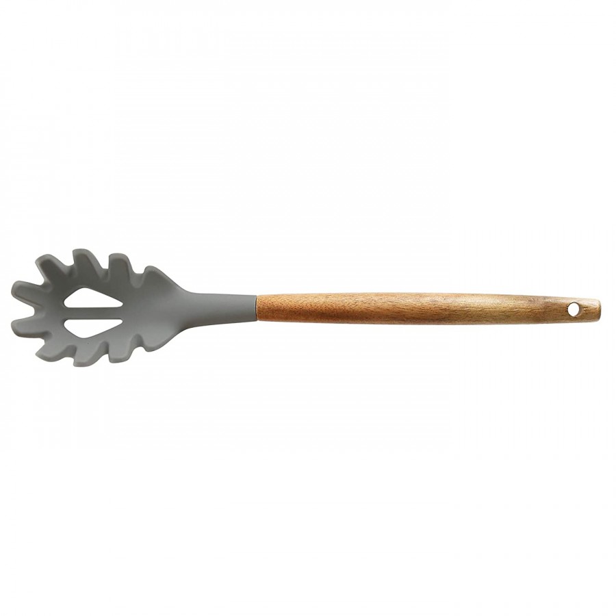 Silicone Cooking or Serving Utensil with Wooden Handle – Sold Individually or as a Set 4