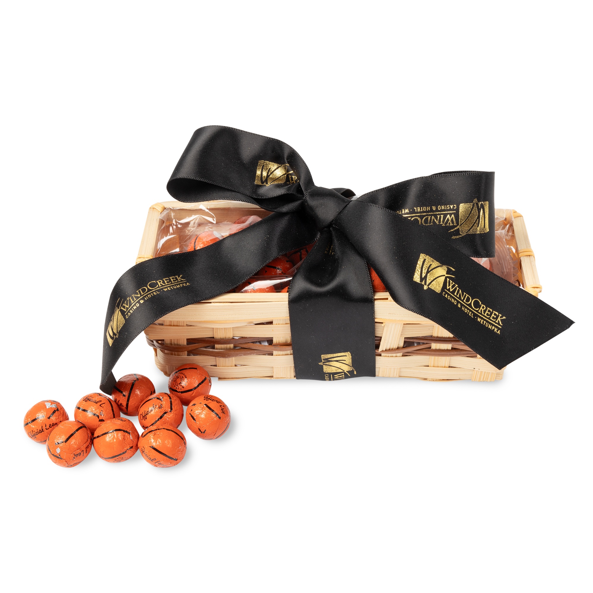 Gift Basket with Chocolate Basketballs 1