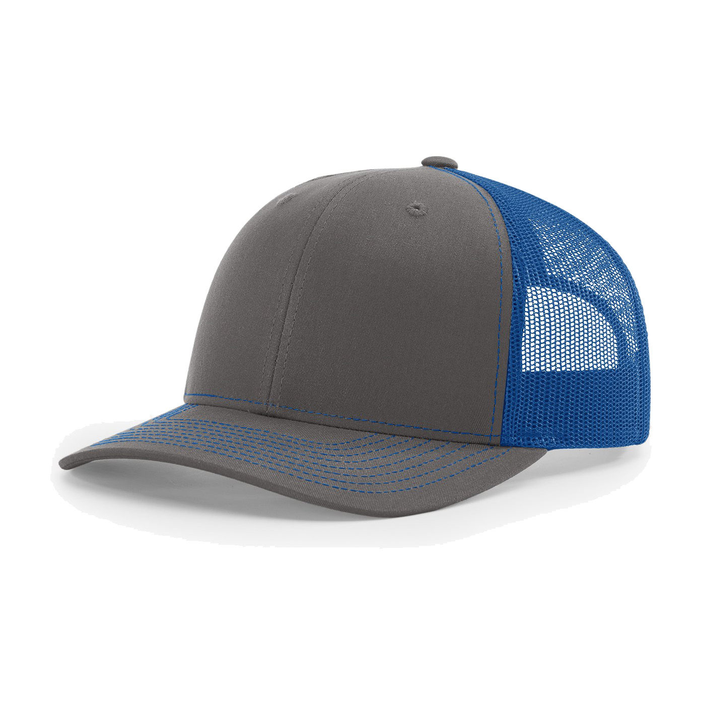 Richardson 112 6-Panel Snapback Trucker Hat w/Leatherette Adhesive Patches or Embroidery 64