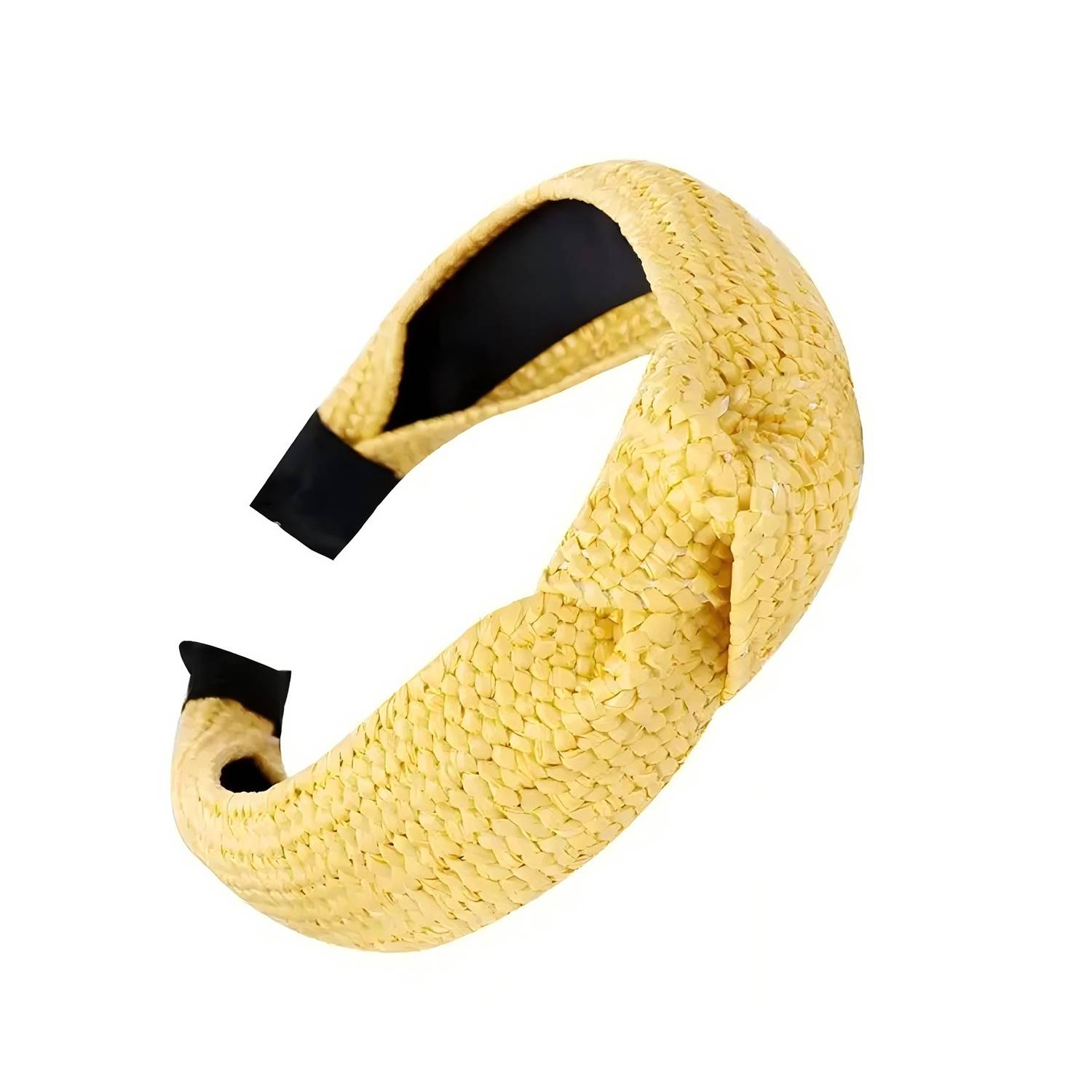 Wide Brim Straw Headband for Women – Elegant Knot Design 3