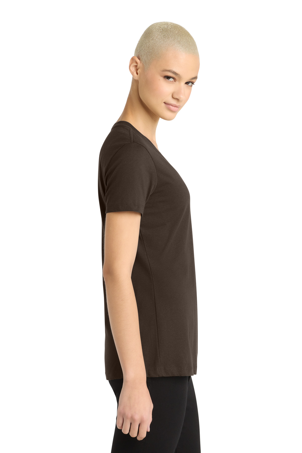 District - Women's Perfect Weight V-Neck Tee. DM1170L 154