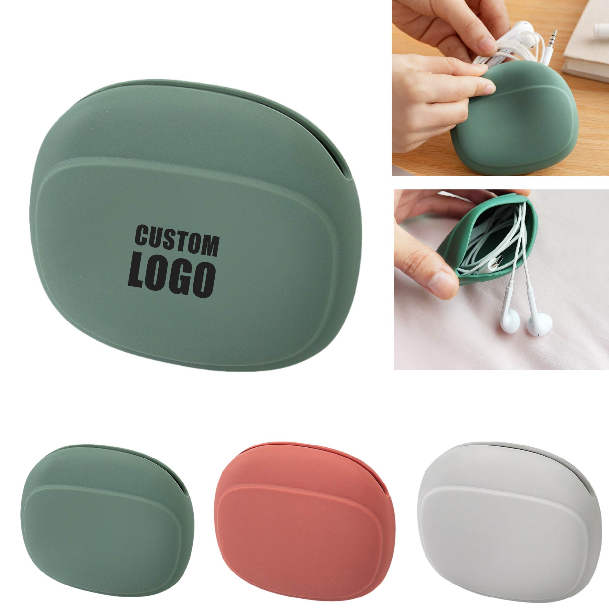 MOQ 10 pcs Silicone Earphone Storage Bag 1