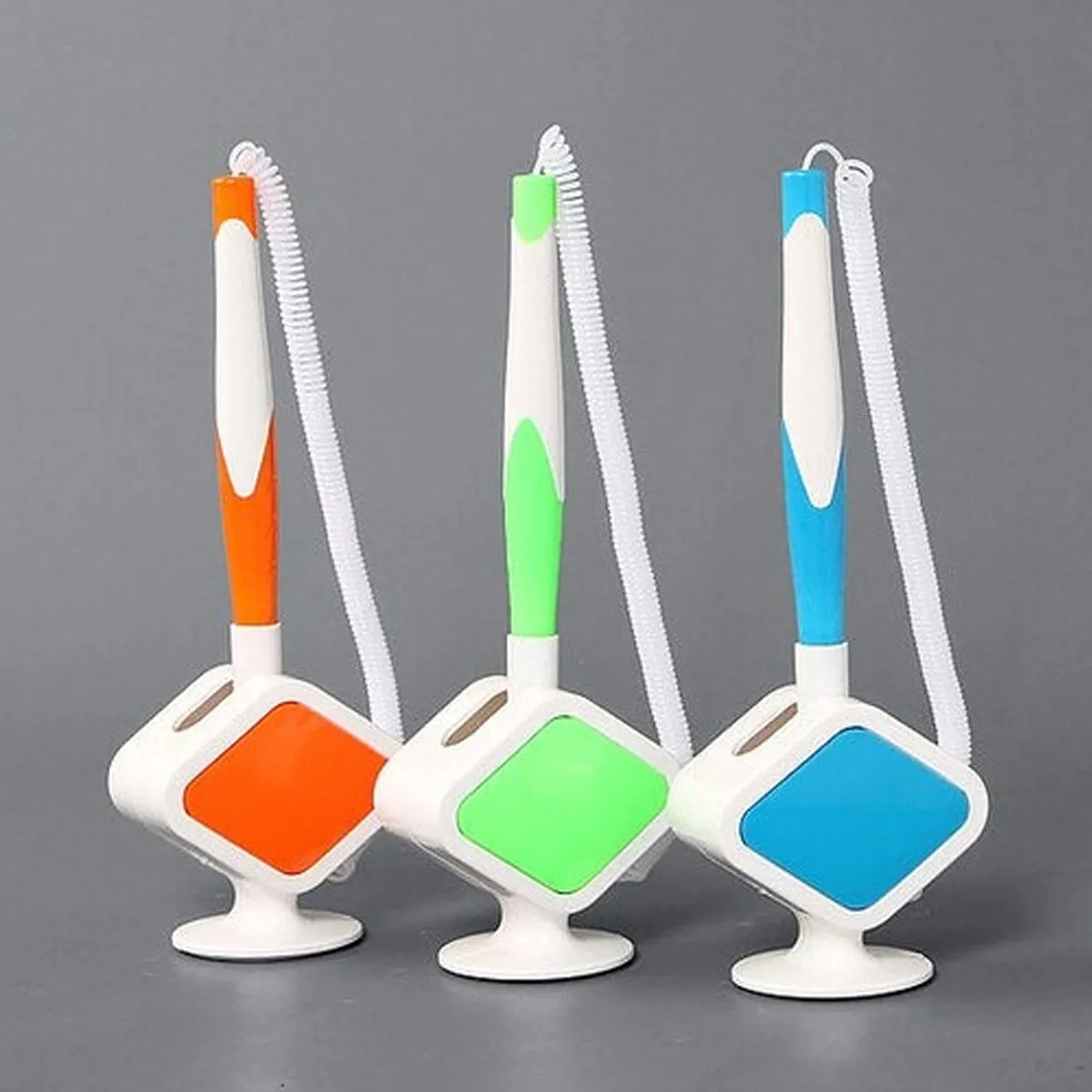 Plastic desk pen With stand And spiral chain 5