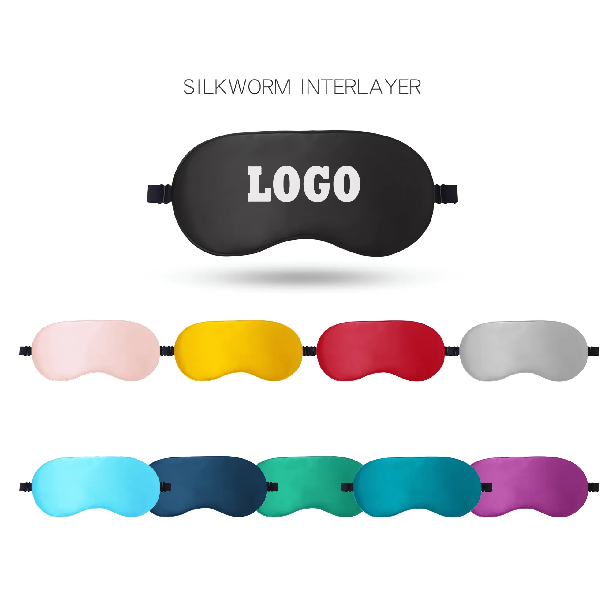 MOQ 100 Soft Adjustable Elastic Strap Sleeping Eye Mask 8