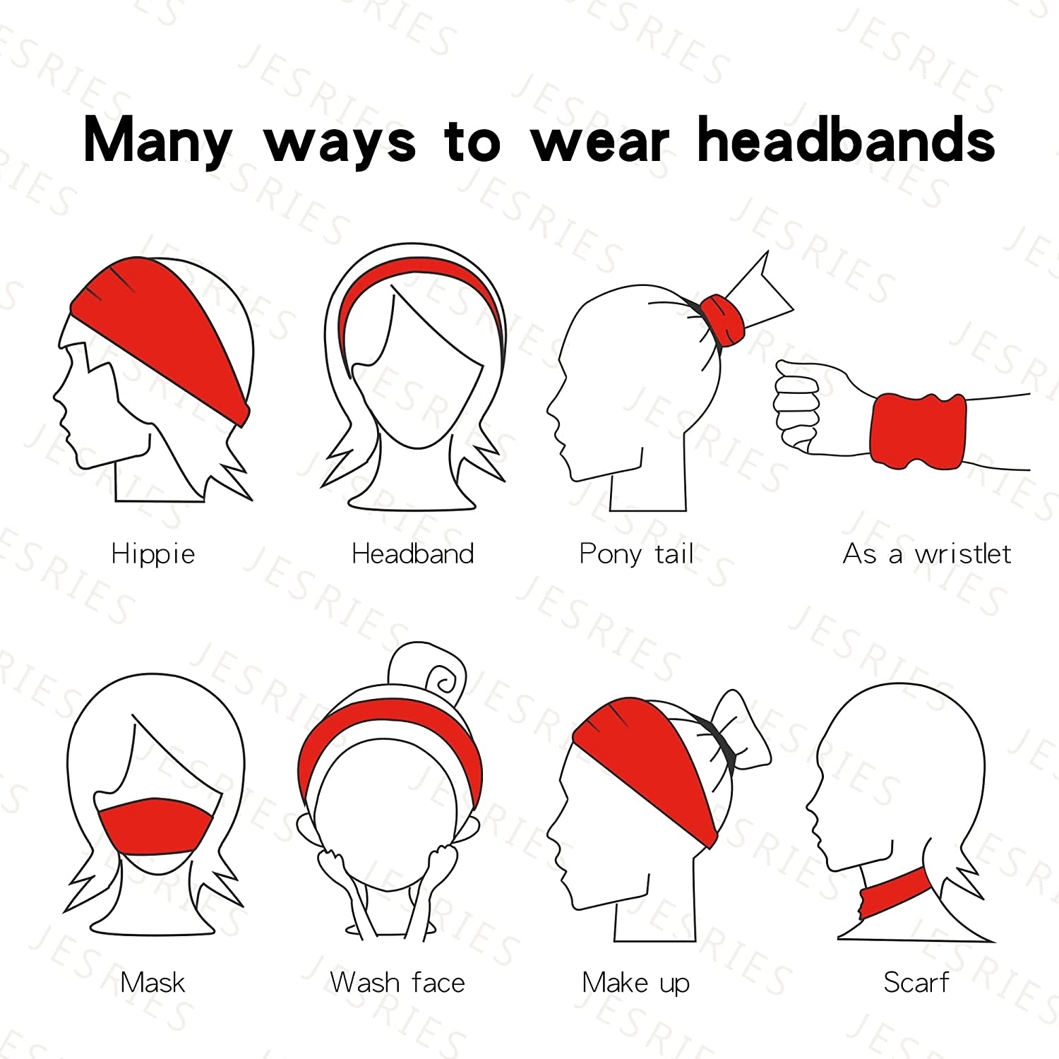 Headbands Elastic Hair Bands 6