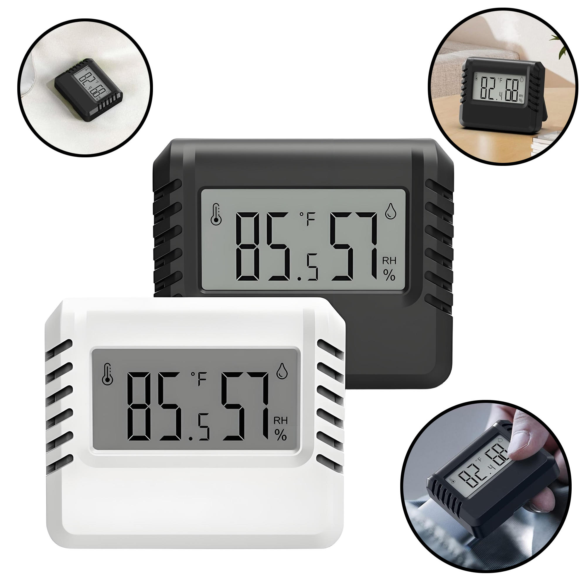 Ultra Thin Indoor Digital Mini Thermometer Hygrometer with Magnetic Mount. 3