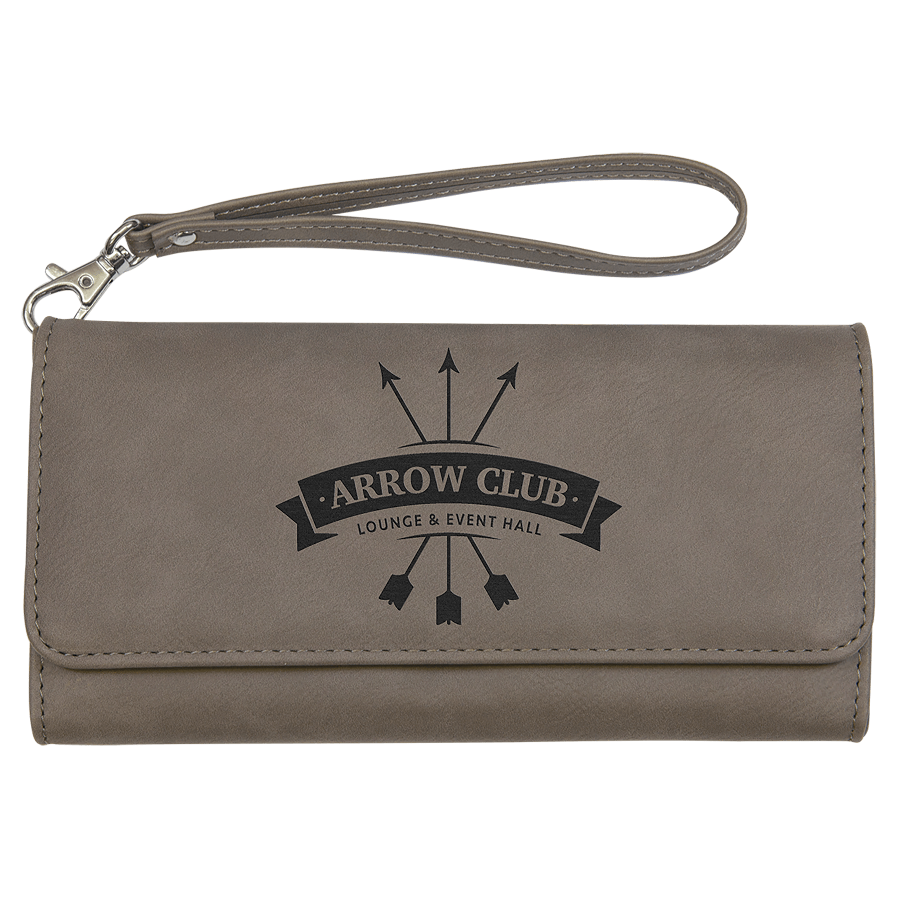 7 1/2" X 4" Laserable Leatherette Wallet With Strap 2