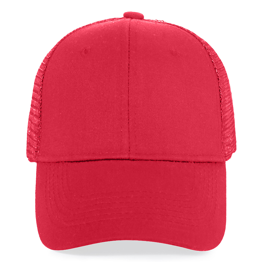 Stock Solid Color Cotton 6-Panel Trucker Cap 17