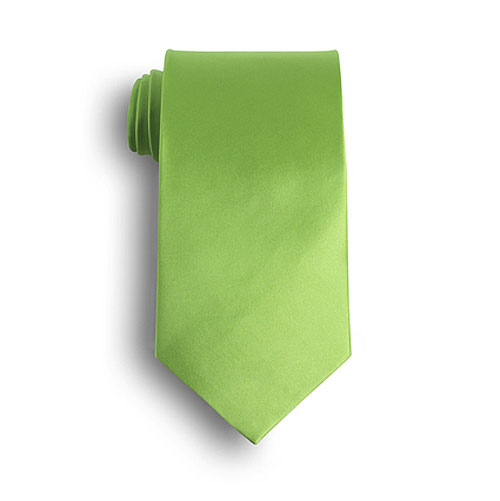 Lime Green Polyester Satin Tie 1