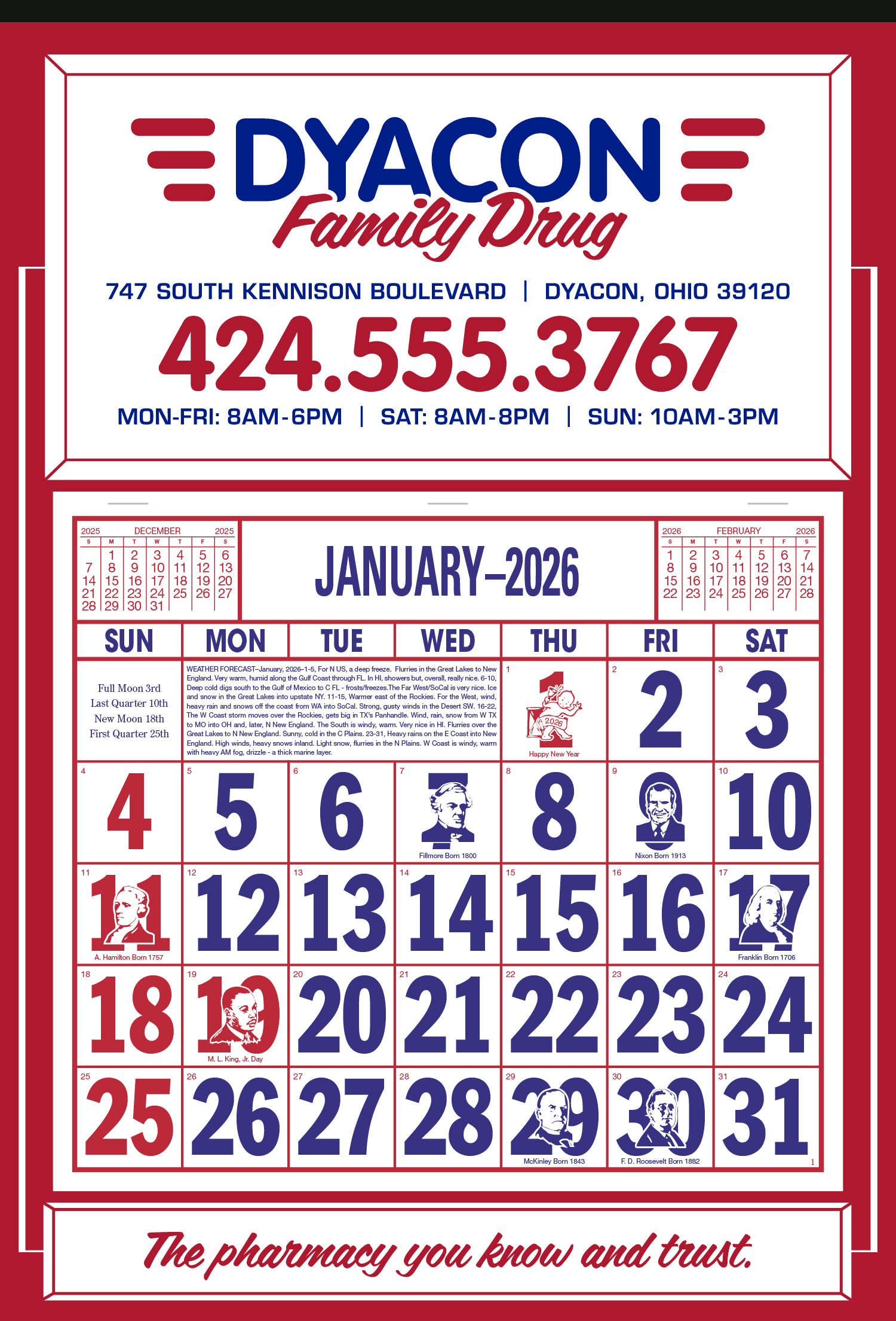 Skinner & Kennedy® Apron Calendar 21