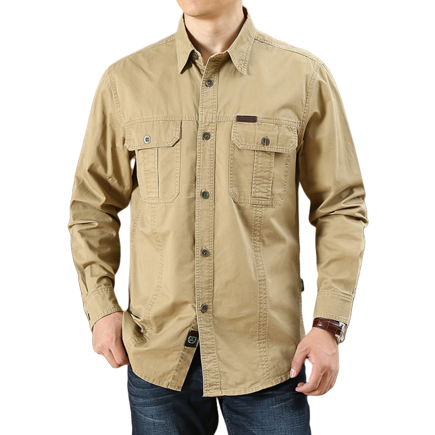 Mens Cotton Casual Shirt Spring Outdoor Wear 3