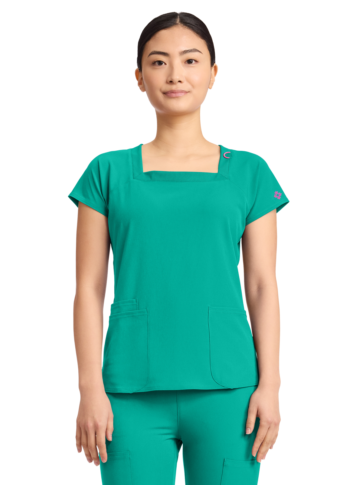 Med Couture - MC AMP - Women's 3-Pocket Square Neck Scrub Top 15