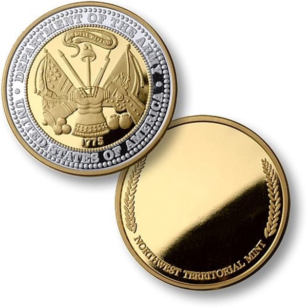 Zinc Alloy Challenge Coin with Shiny Plating Finishes - Die 2