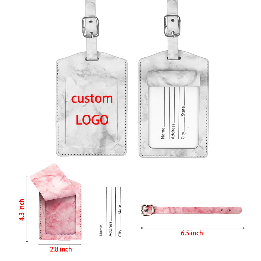 Marble Pattern PU Luggage Tag 2