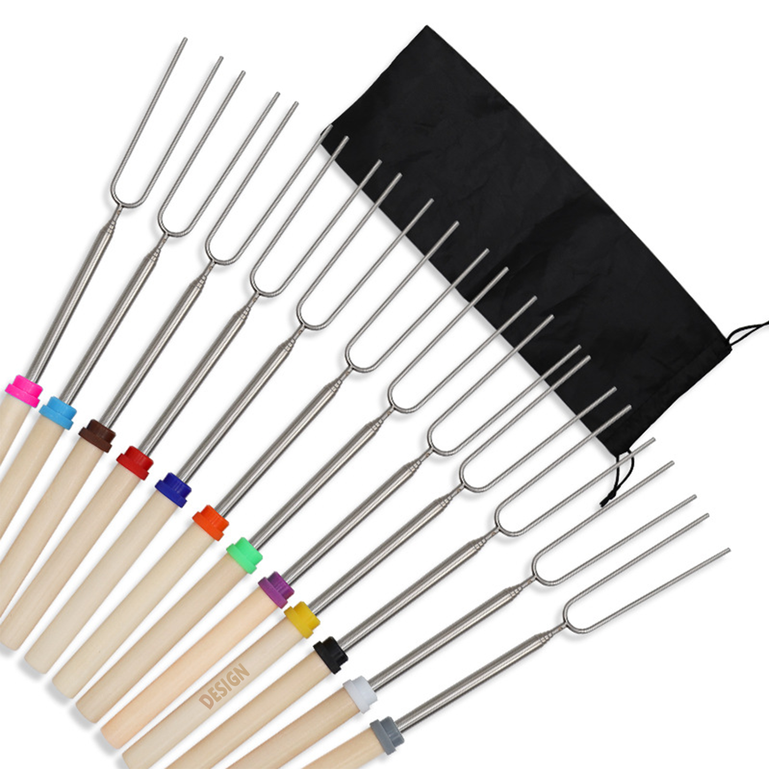 Adjustable Roasting Sticks for Outdoor Cooking 2