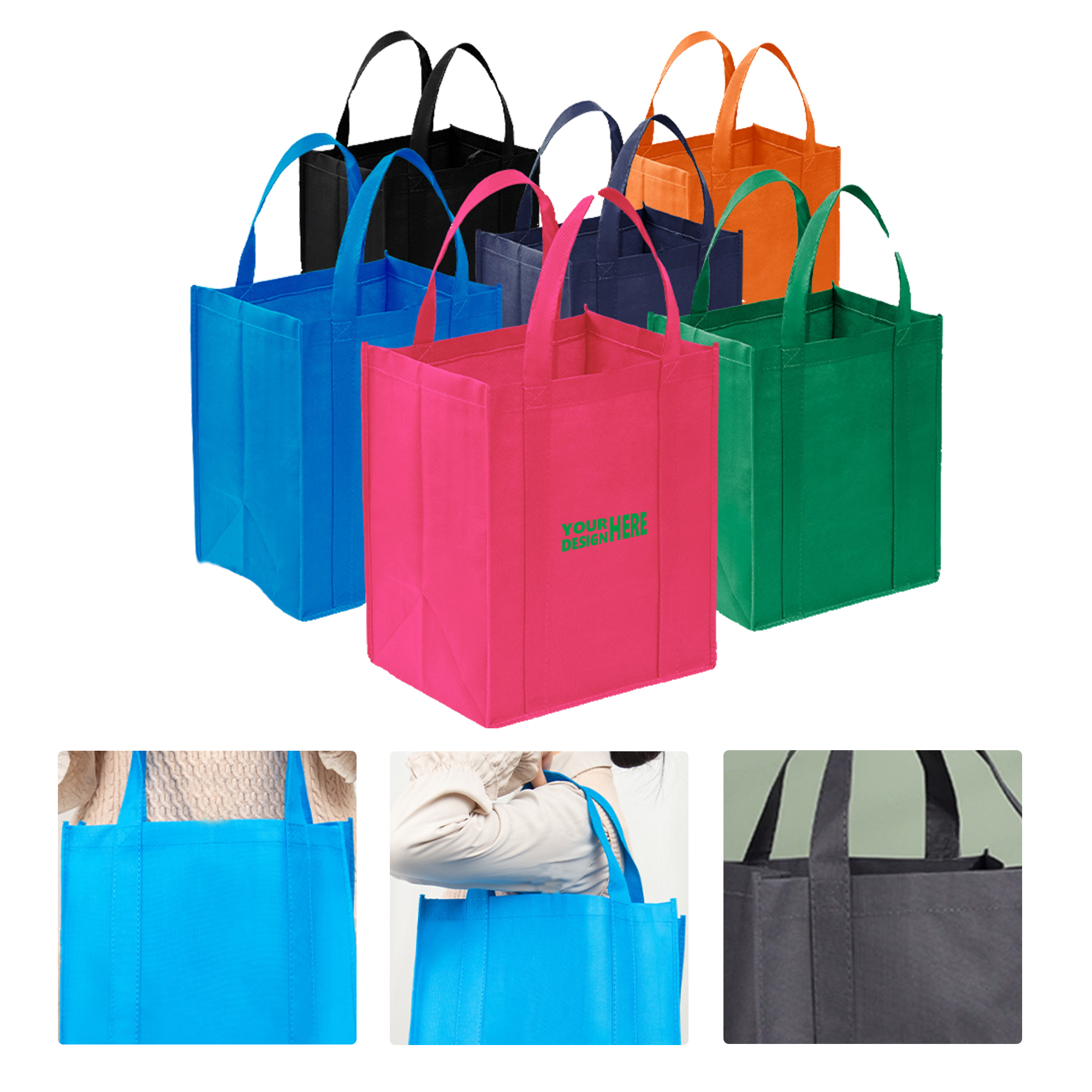 MOQ 50 Custom Logo Tote Bag Advertising Promotional Shopping Bag 1