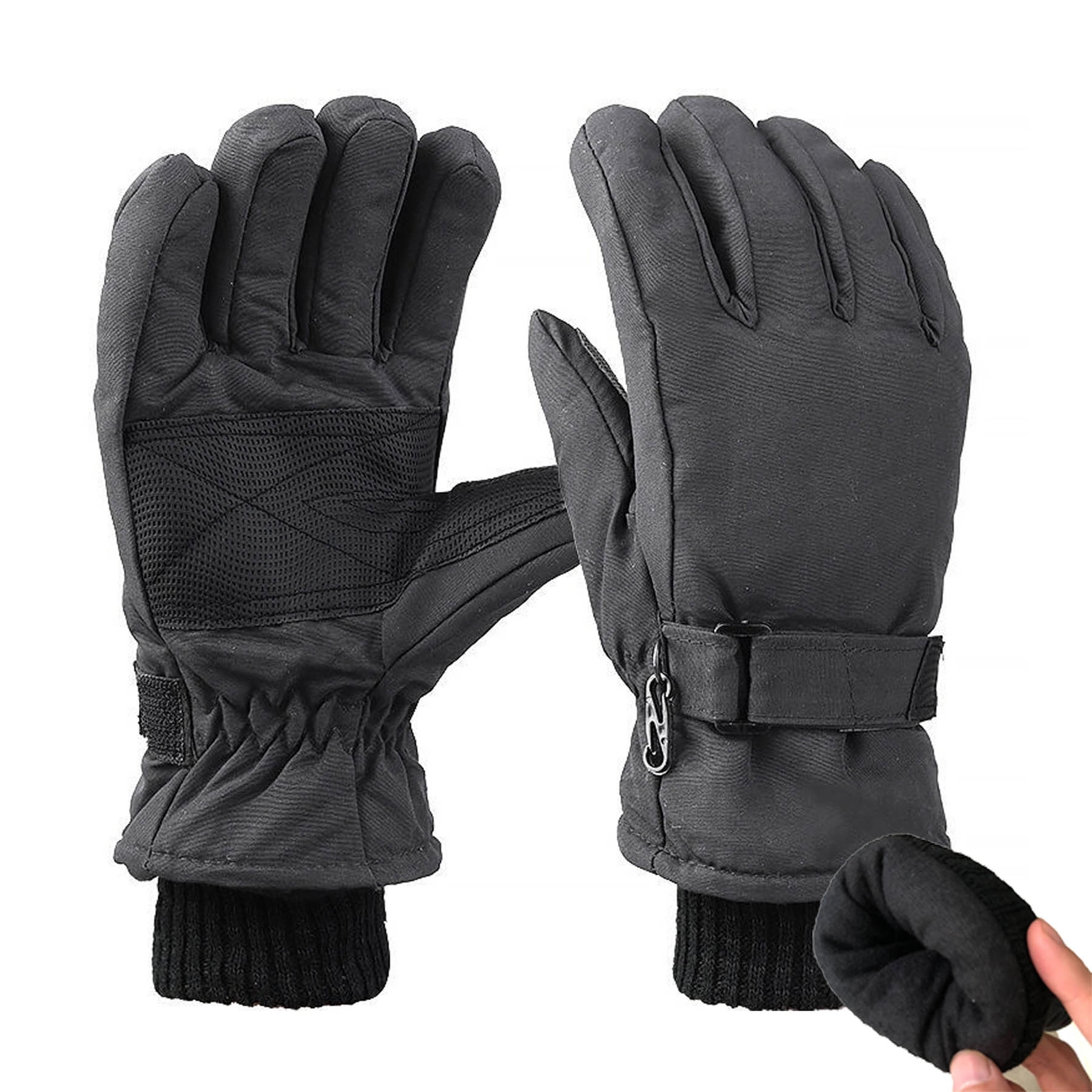 Winter Insulated Thicker Leather Gloves for Skiing Cycling 2