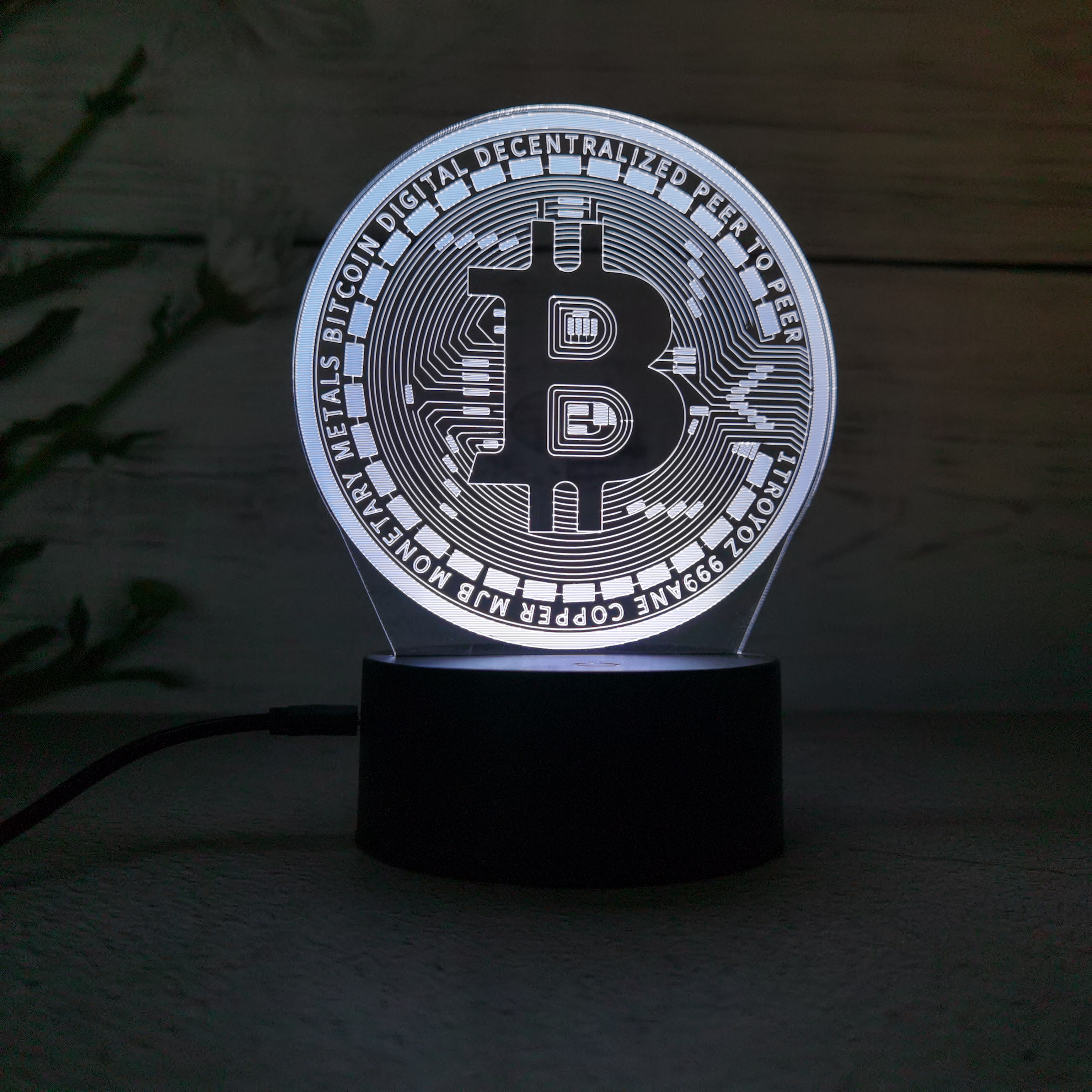 Bitcoin 3D 7 Color Touch Custom LED Table Lamp 5