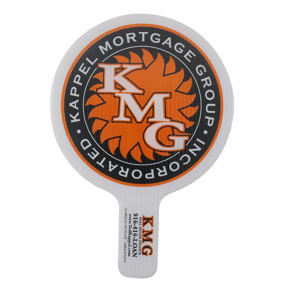 Round Shape Hand Fan, Screen Printed 29