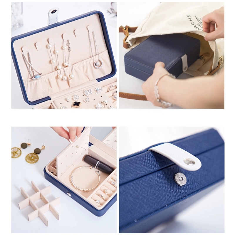 Portable Travel Jewelry Organizer Box with Mirror / Hook 18