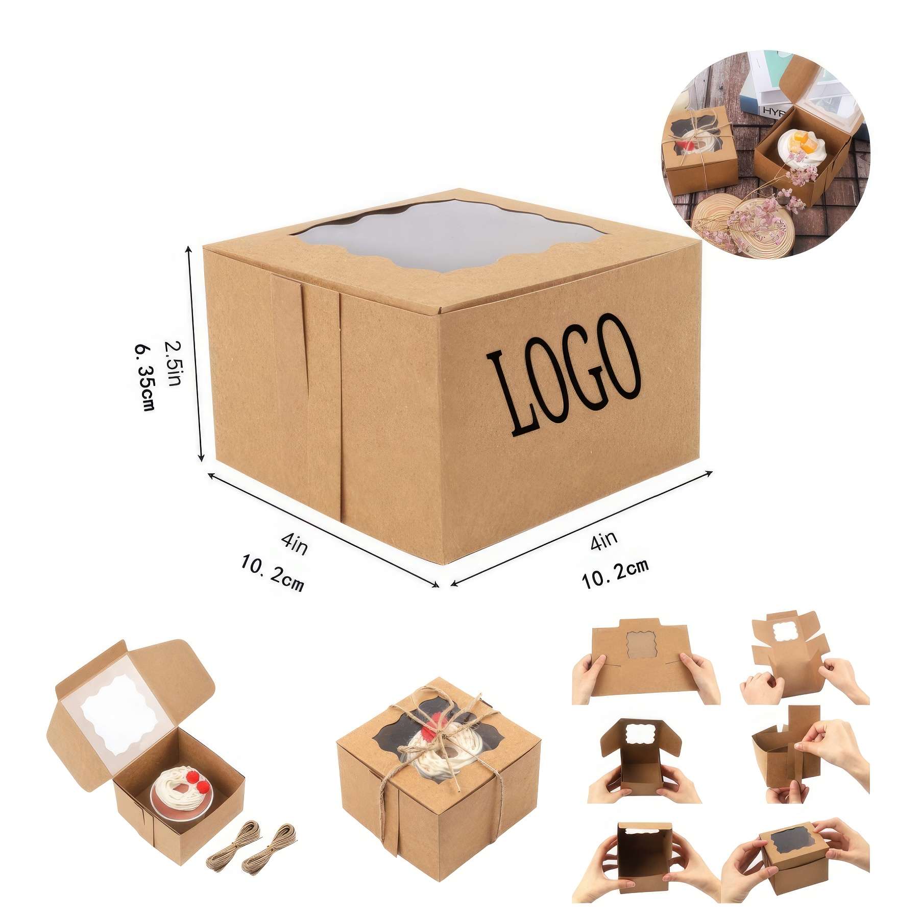 Wave Window Macaron Cake Packaging Carton 1