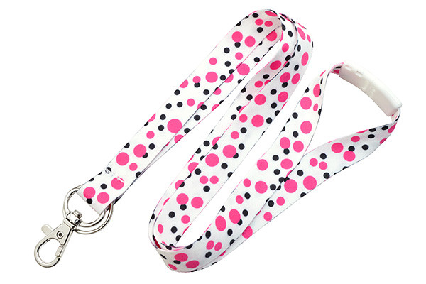 Polka Dot Breakaway Lanyard (Pink) 1