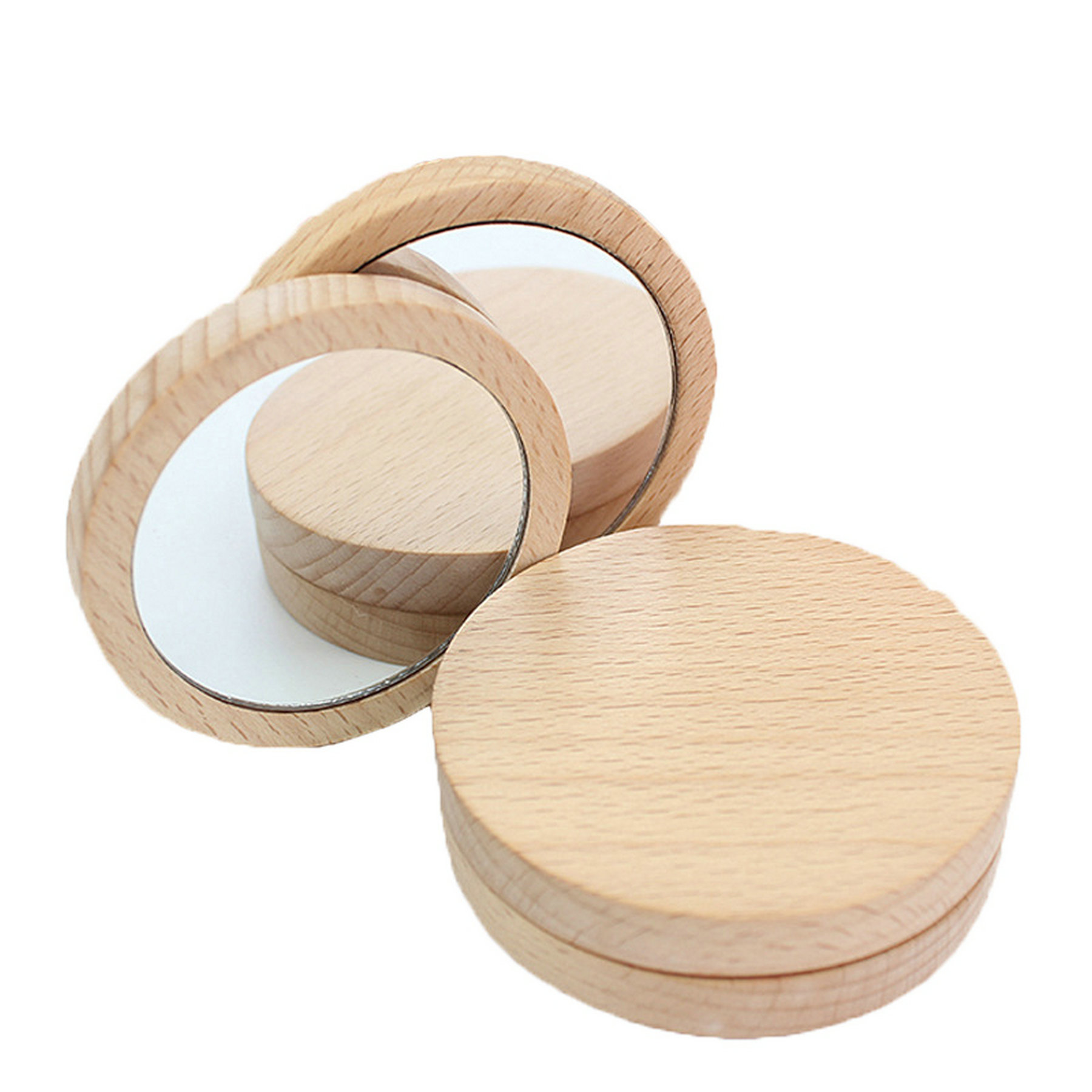 Cosmetic Round Wooden Mirror 1