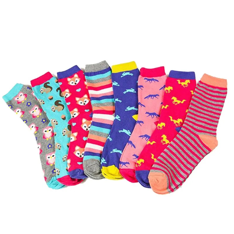 Cute Animal Crew Socks for Women, custom women's shirt with logo imprint 3