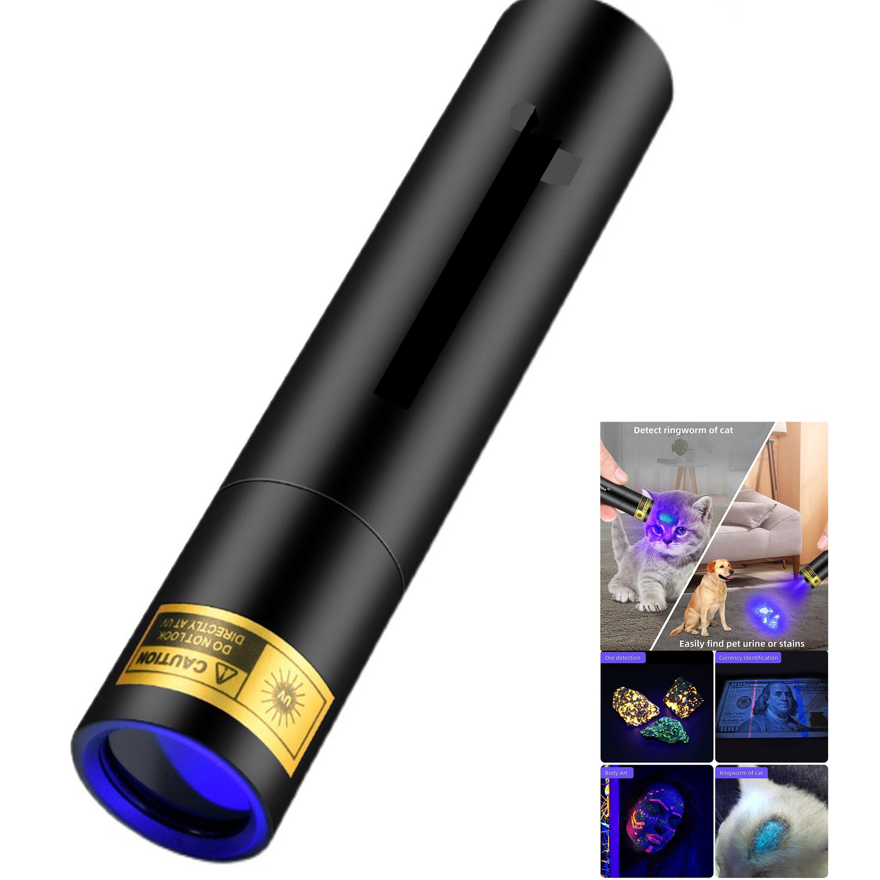 Rechargeable Portable Blacklight LED Ultraviolet Flashlight 3