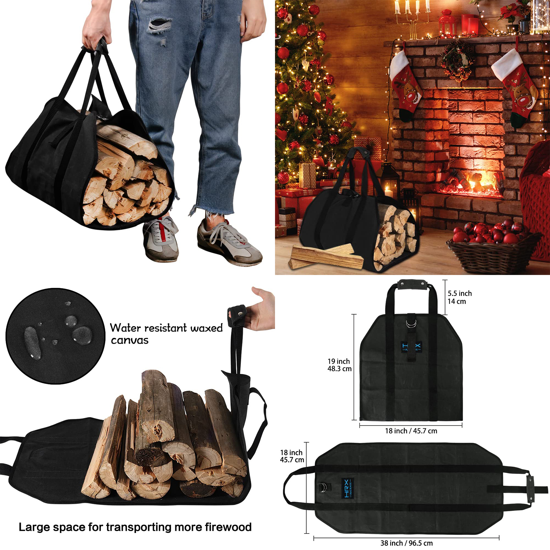 Waxed Canvas Firewood Carrier 2
