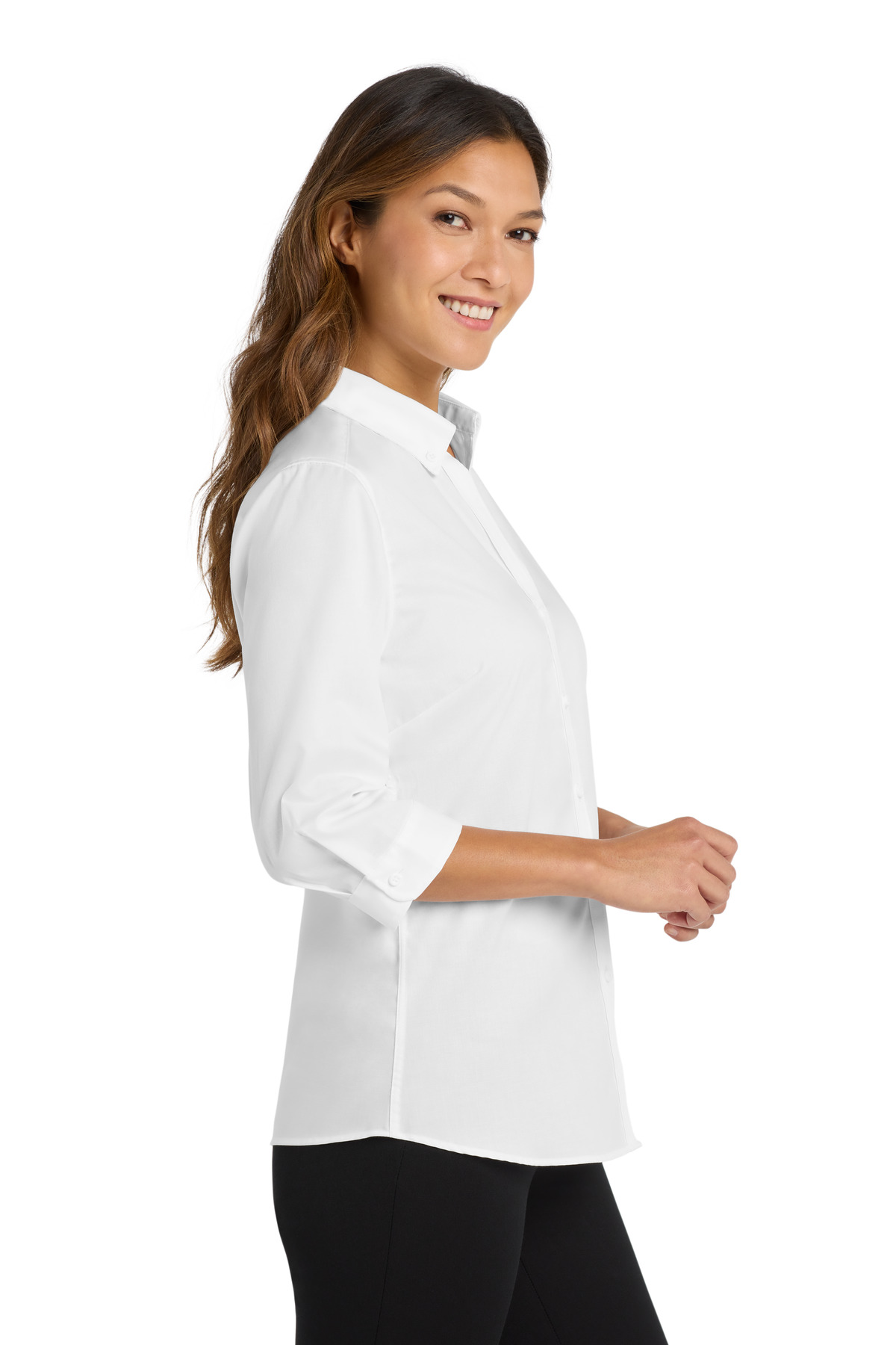 Port Authority Women's 3/4-Sleeve SuperPro Twill Shirt. L665 57