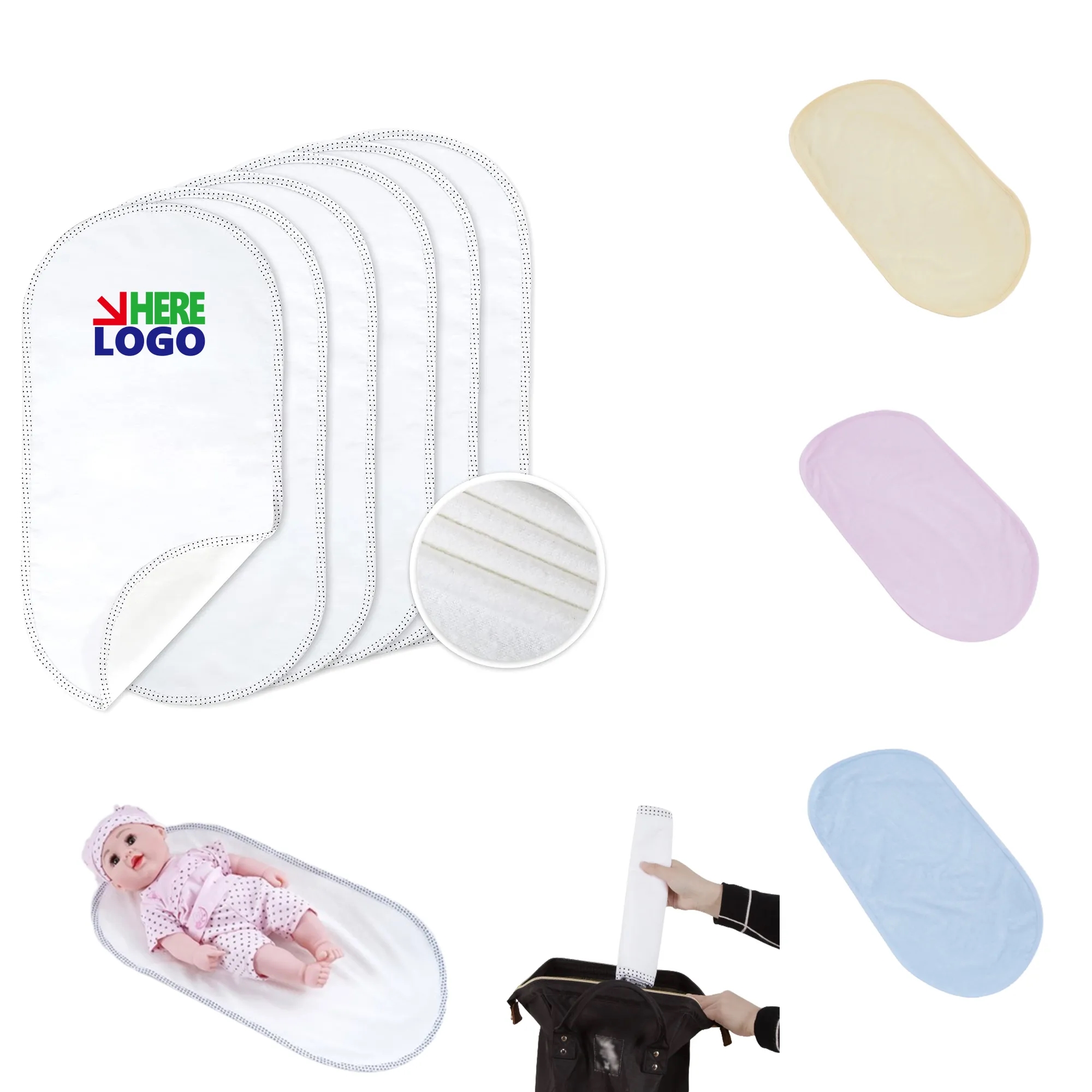 Absorbent Bamboo Rayon Baby Changing Table Pad