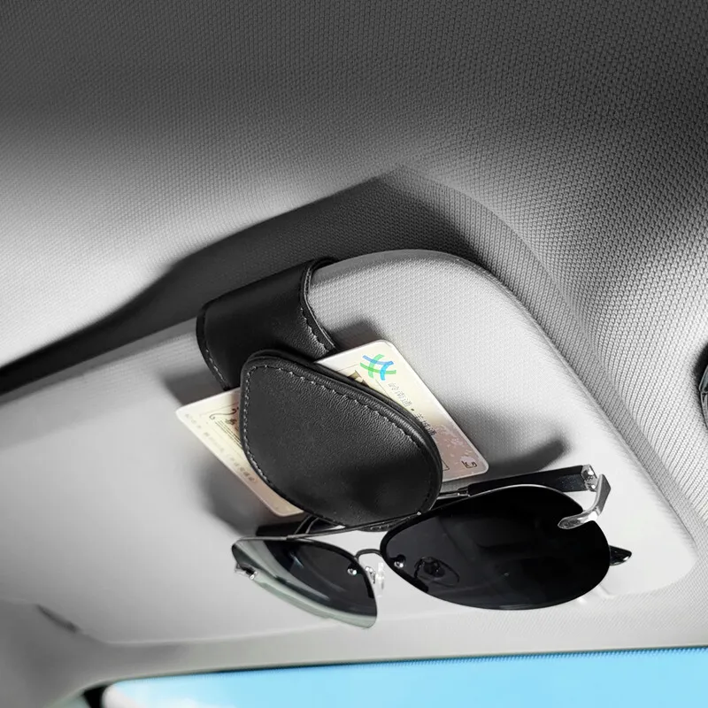 PU Leather Car Sunglasses Holder Clip 16
