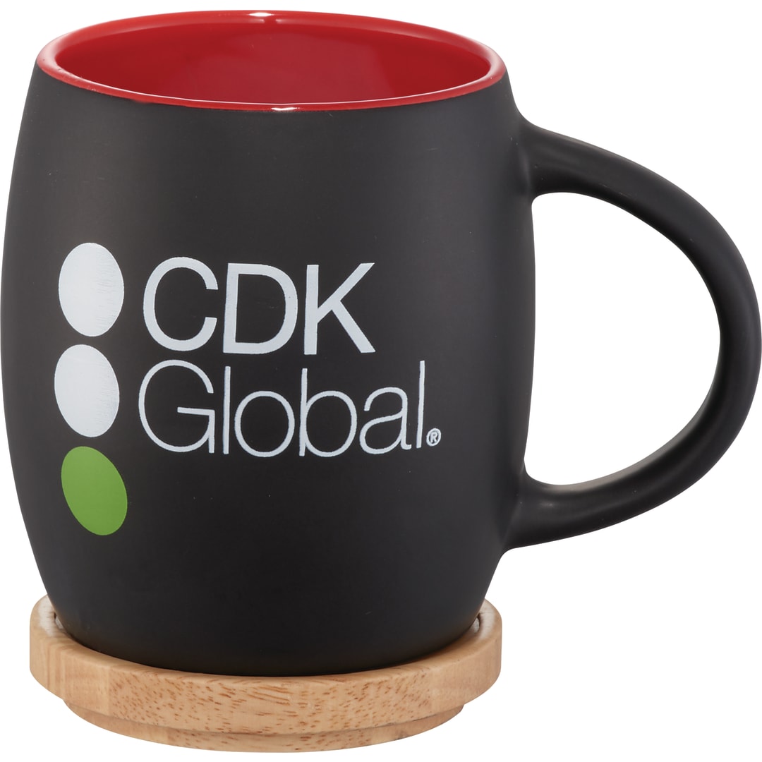Hearth Ceramic Mug FSC®100% Wood Lid/Coaster 15oz 30