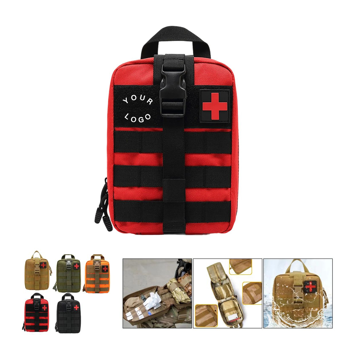 Water Resistant First Aid Kit 8x6 Inch for Outdoor Use 1