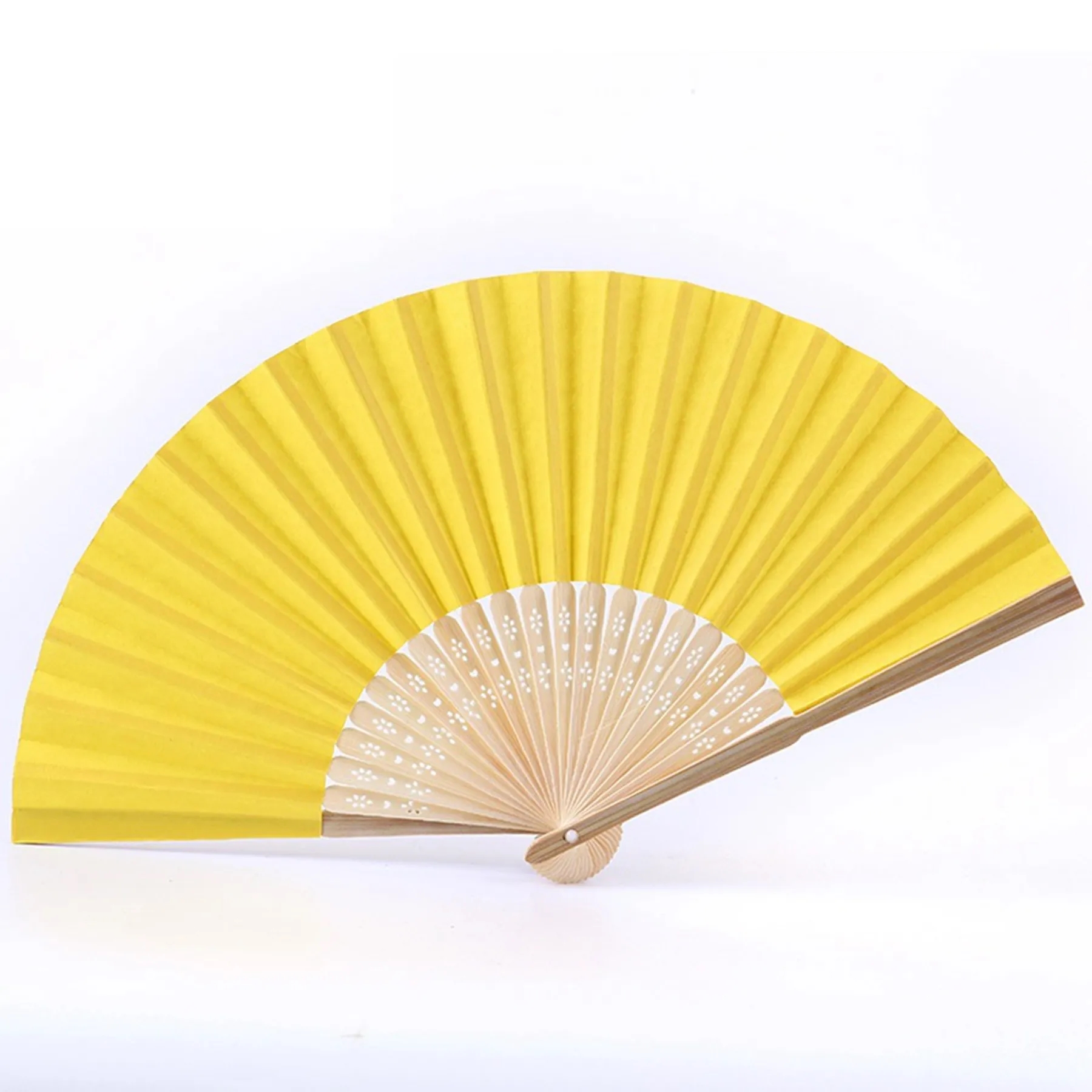 Full-color Folding Bamboo Paper Hand Fan 1