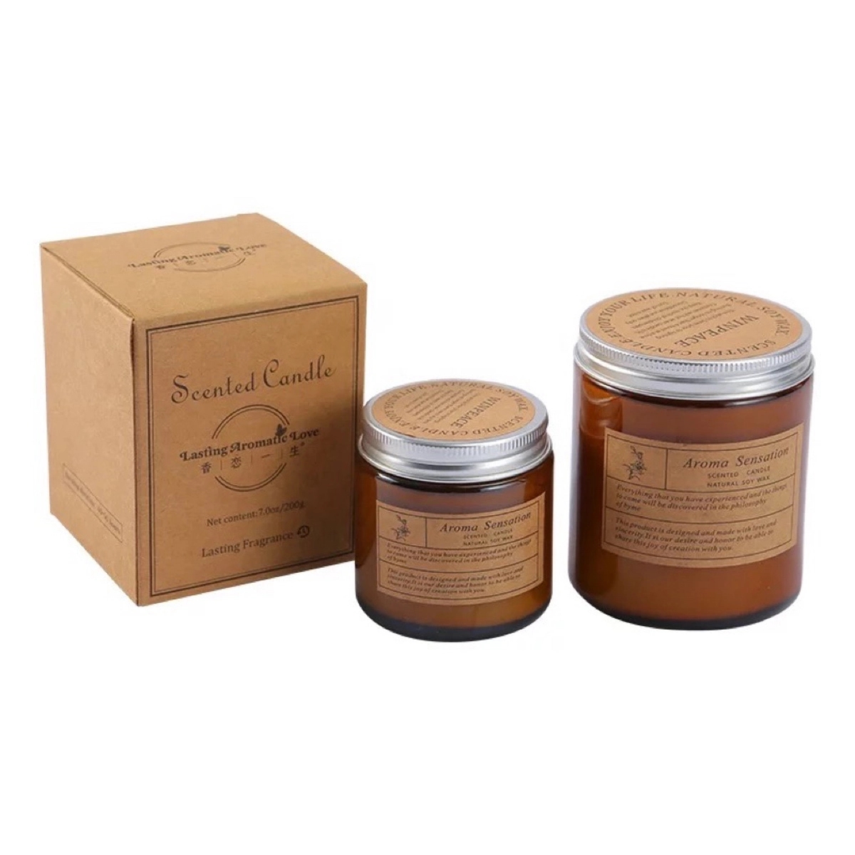 7 Oz Scented Candle With Glass & Lid 4