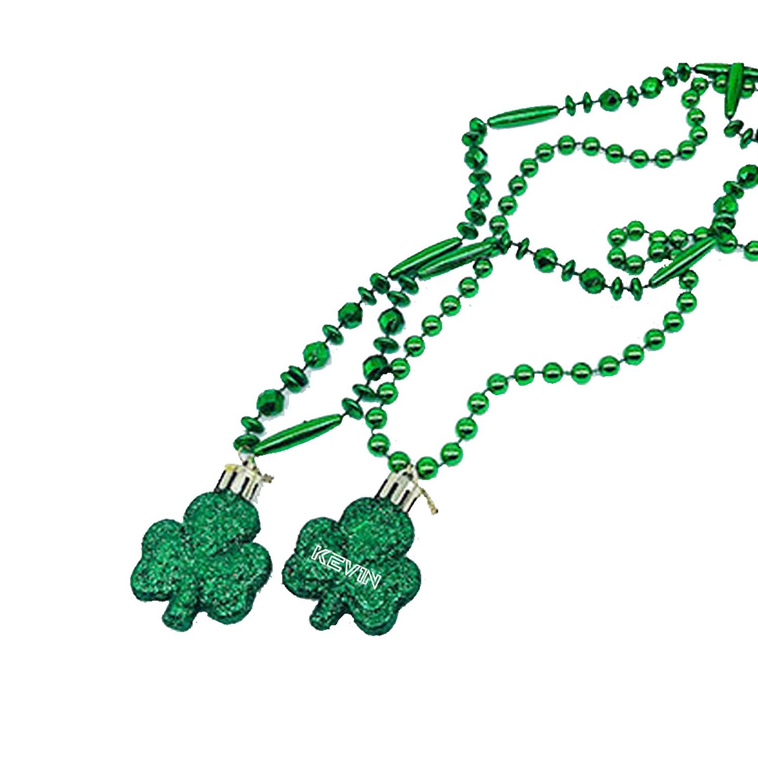 Green Clover beaded necklace 2