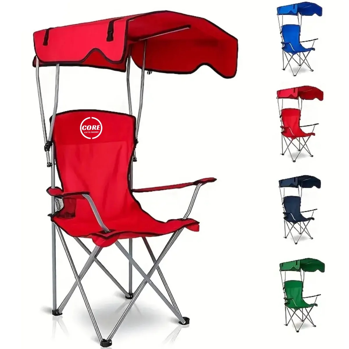 Folding Camp Chairs with Shade Canopy Recliner Support 3
