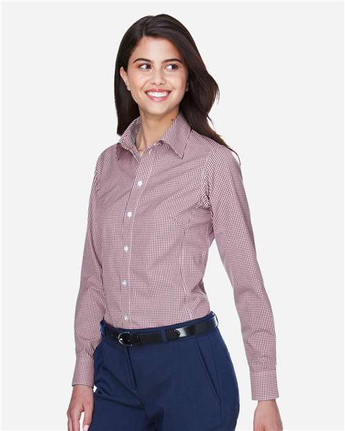 Women's Crown Collection® Gingham Check Woven Dress Shirt - D640W 17