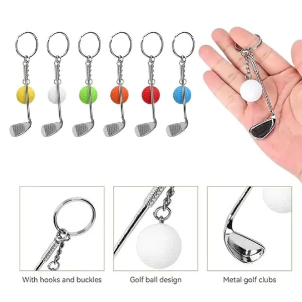 Golf Ball Pole Keychain - Mini Pendant for Golf-Enthusiasts 2