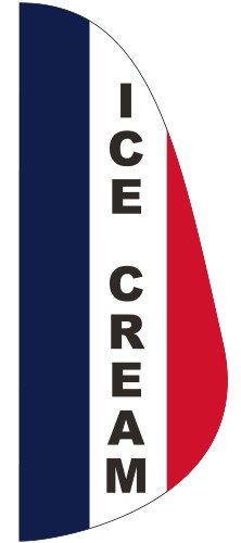 "ICE CREAM" 3' x 8' Message Feather Flag 1