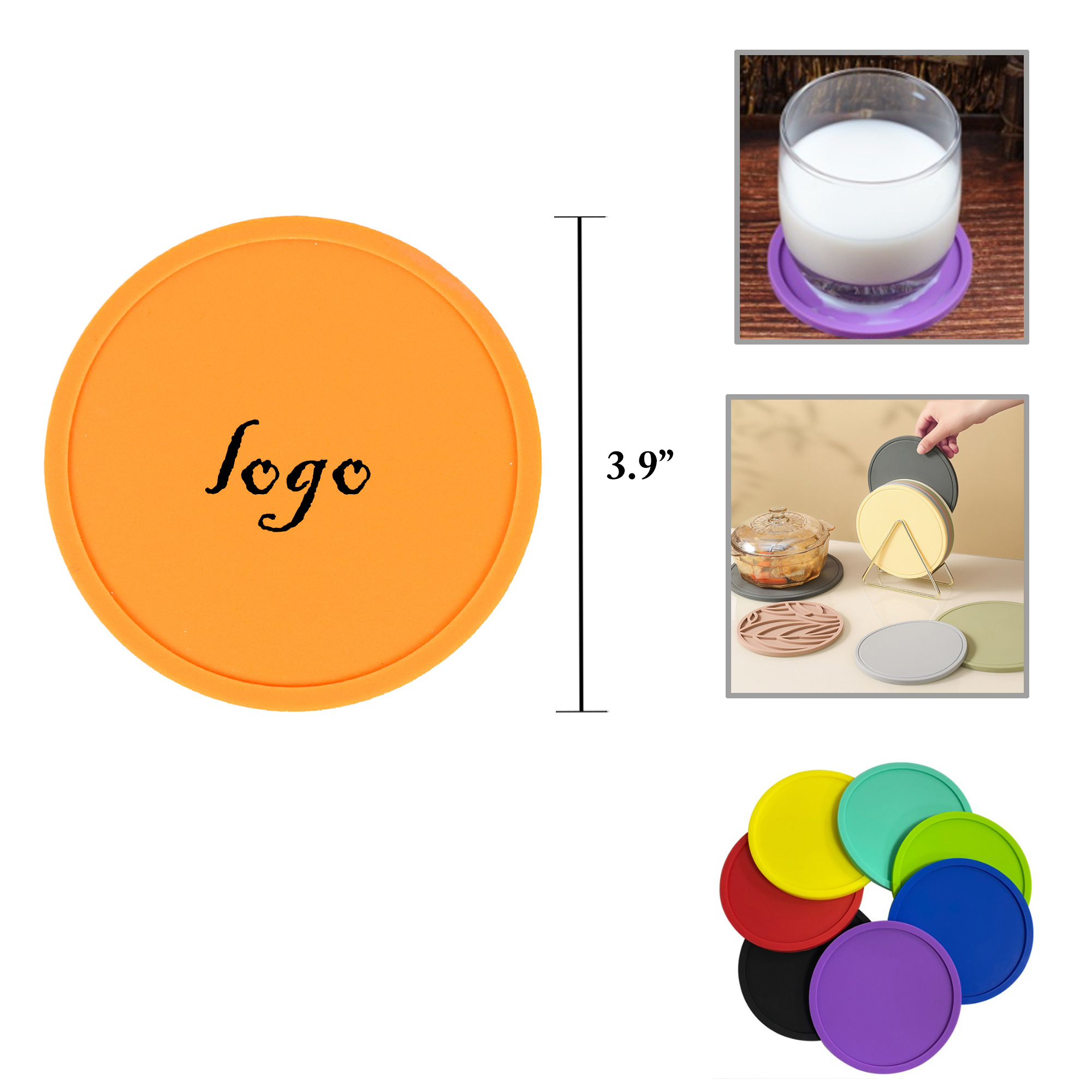 MOQ50 Silicone Heat Resistant Coaster Mats 8