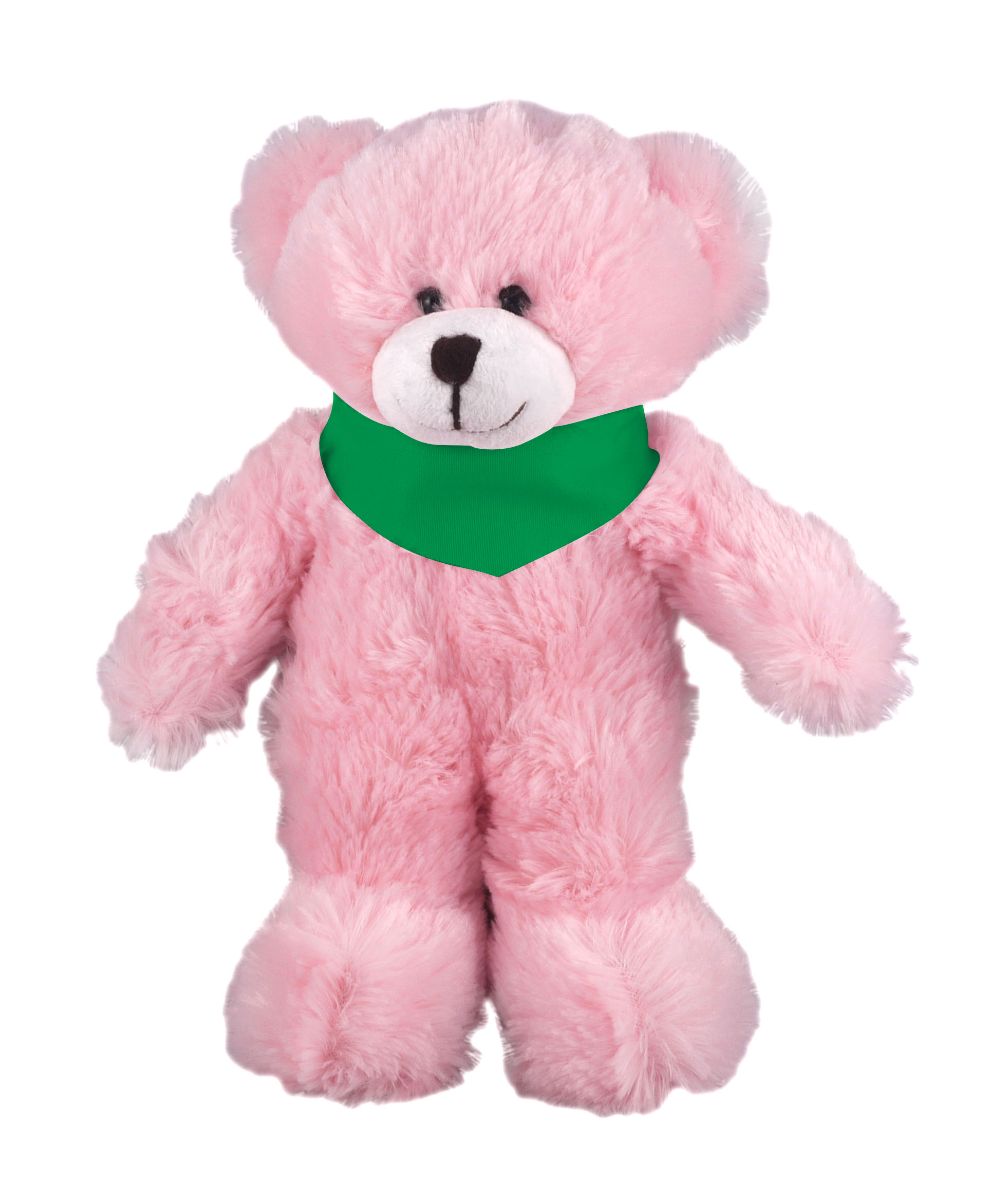 Soft Plush Stuffed Pink Bear with Bandana 4
