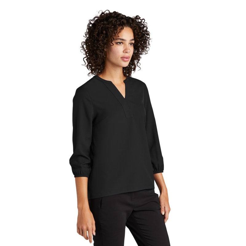 MERCER+METTLE Women's Stretch Crepe 3/4-Sleeve Blouse 18