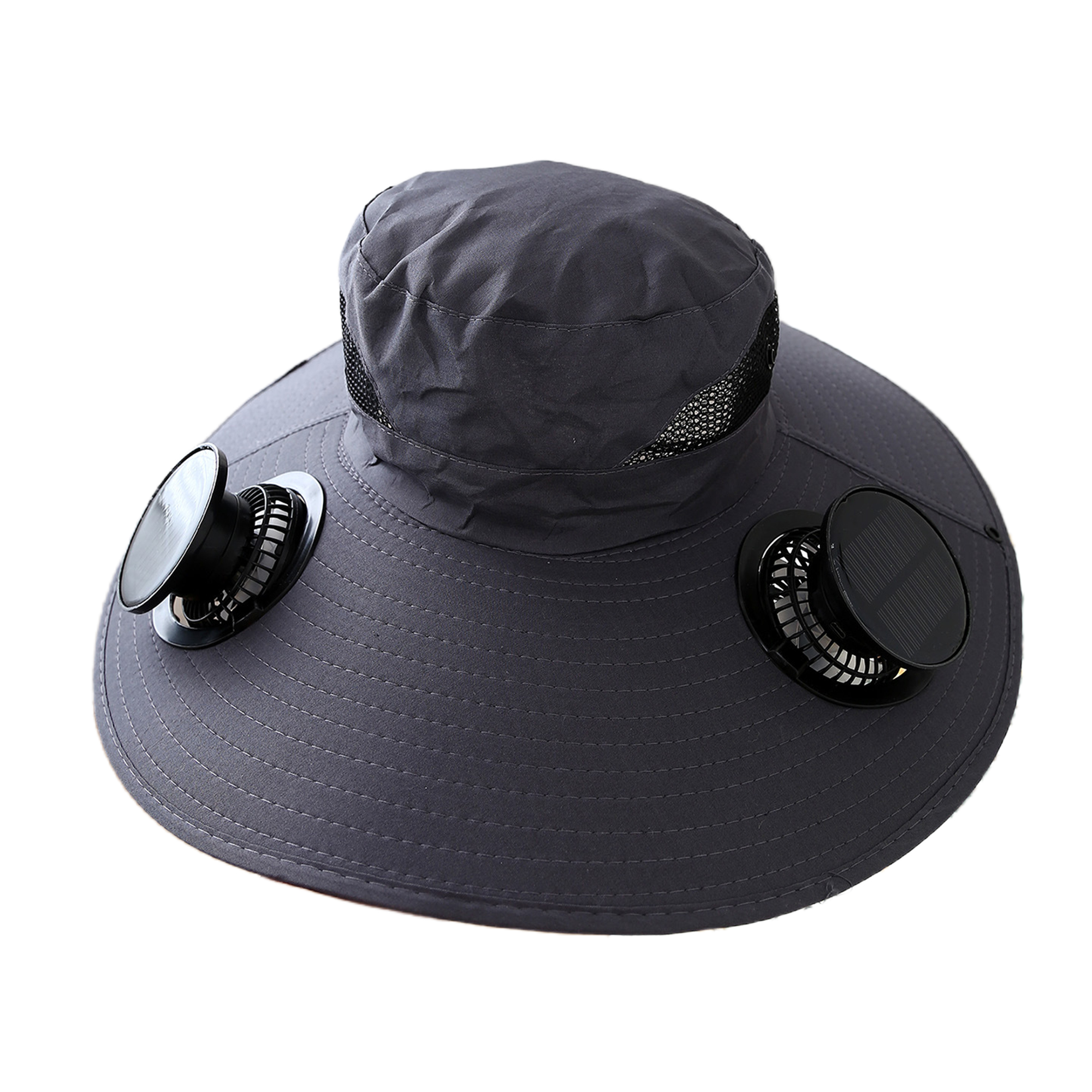 Summer Wide Brim Electric Sun Hat with Solar Fan 7