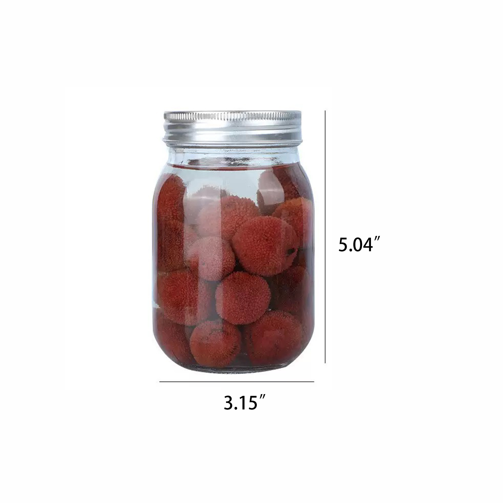 Glass Regular Mouth Clear Jars With Metal Lids For Food Stor 3