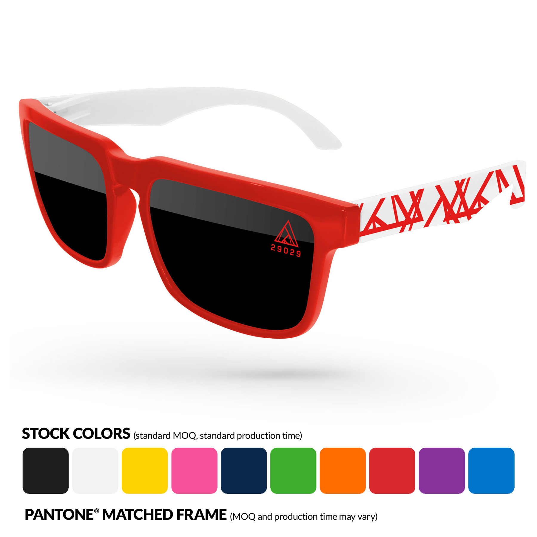 Heat Sunglasses w/ Lens & 1 Color Extended Arm Imprint 3