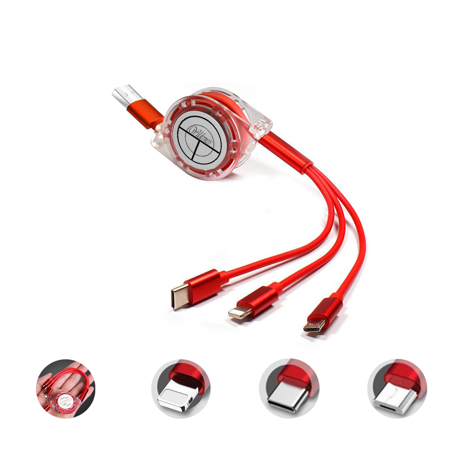 3-In-1 Retractable Travel Fast Charging Data Cable 4